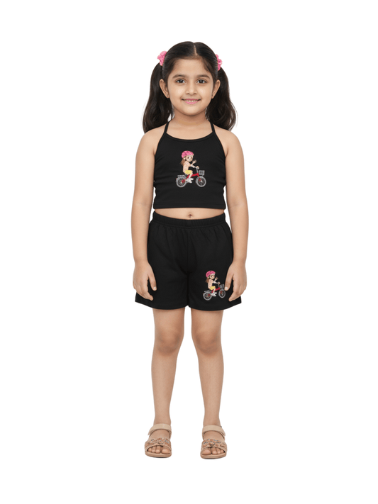 Kids 2pcs Cycle Printed Red Set