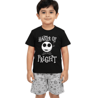 Kids 2pcs Master Of Fright Printed T-shirt & Shorts Set