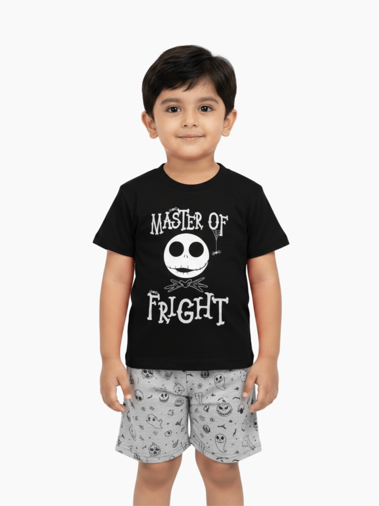 Kids 2pcs Master Of Fright Printed T-shirt & Shorts Set