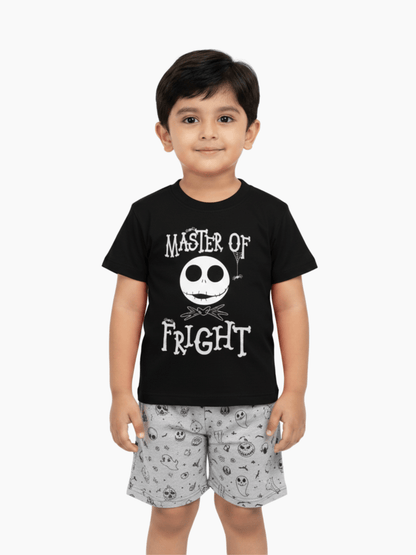 Kids 2pcs Master Of Fright Printed T-shirt & Shorts Set