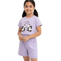 Kids 2pcs Panda Love Stylish T-shirt Set