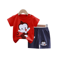 Kids 2pcs Printed Red Set