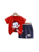 Kids 2pcs Printed Red Set