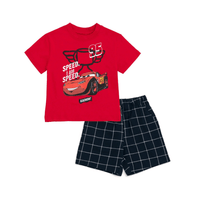 Kids 2pcs Red Car T-shirt & Shorts Set