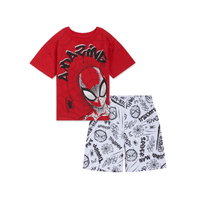 Kids 2pcs Red Spiderman Printed T-shirt & Shorts Set