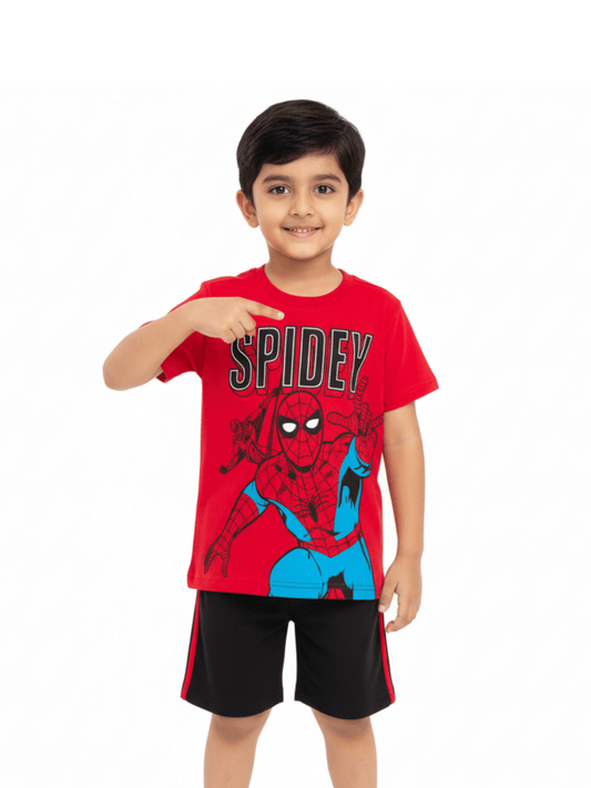 Kids 2pcs Spiderman Printed T-shirt & Shorts Set