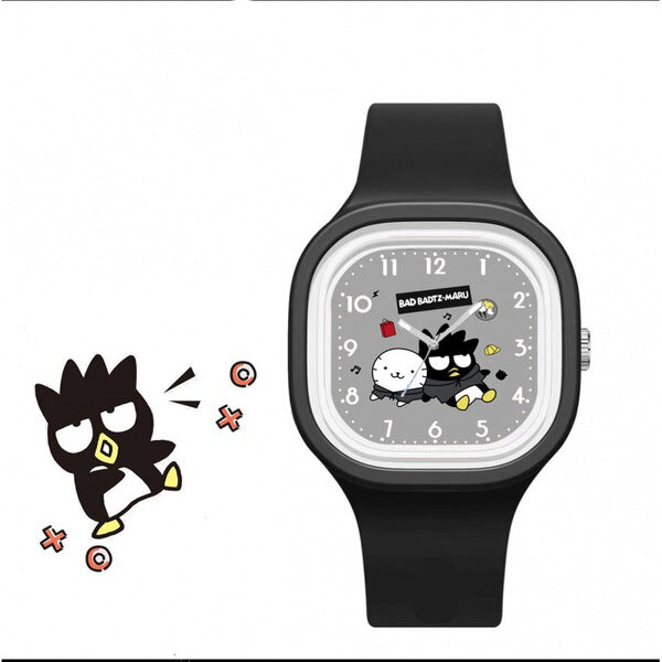 Kids Bad Badtz-Maru Square Silicone Watch - Black - View 2