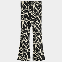 Kids Black Printed Flared Pants (3yrs - 12yrs)