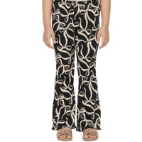 Kids Black Printed Flared Pants (3yrs - 12yrs)
