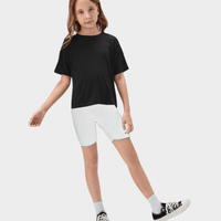 Kids Black solid tshirt with Quater Pant