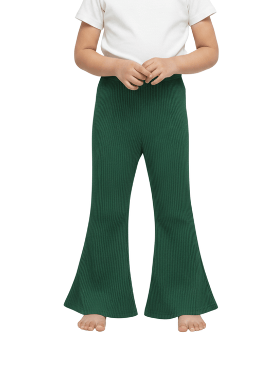 Kids Bottle Green Flared Pant (3yrs - 12yrs)