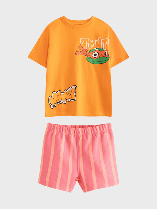 Kids Boy Orange Teenage Mutant 2pcs T-shirt & Shorts Set (2yrs - 10yrs)