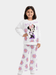 Kids' Casual White & Lavender Minnie Mouse Pullover Top & Flare Pant Outfit