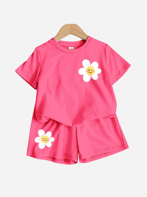 Kids Flower Printed T-shirt & Pant Set (2yrs - 10yrs)