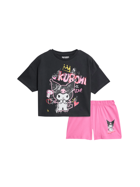 Kids Girl Kuromi 2pcs T-shirt & Shorts Set (2yrs - 10yrs)