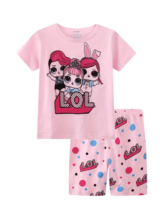 Kids Girl Pink L.O.L 2pcs T-shirt & Shorts Set (2yrs - 10yrs)
