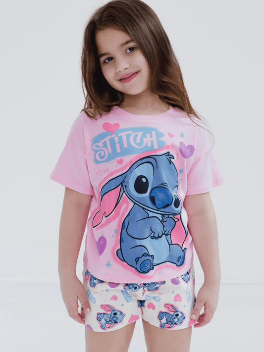 Kids Girl Stitch 2pcs T-shirt & Shorts Set (2yrs - 10yrs)
