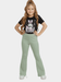 Kids Girls Black Kuromi T-Shirt & Flared Pants Set