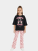 Kids Girls Disney Minnie Mouse T-Shirt & Flared Long Pants Set