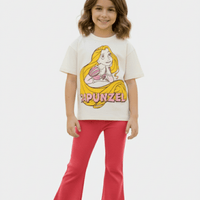 Kids Girls Disney Rapunzel T-Shirt & Flared Long Pants Set