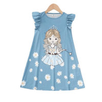 Kids Girls Doll Printed Dresses