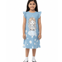 Kids Girls Doll Printed Dresses