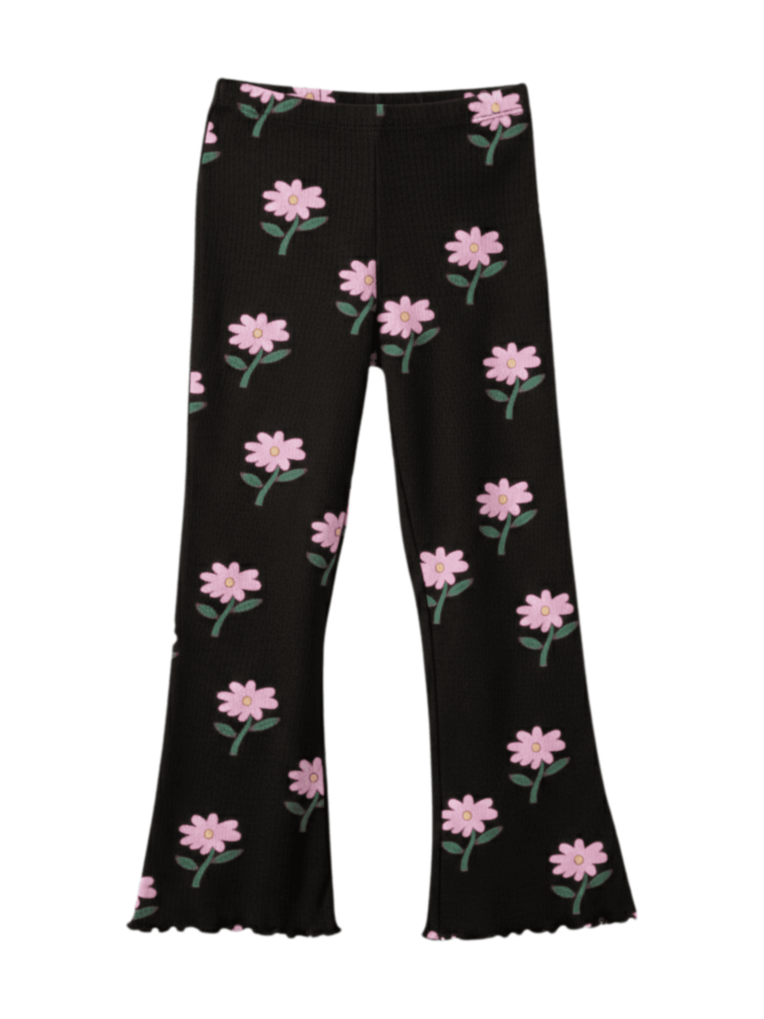 Kids Girls Flower Ribbed Pant