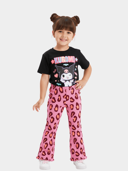 Kids Girls Kuromi T-Shirt & Flared Long Pants Set