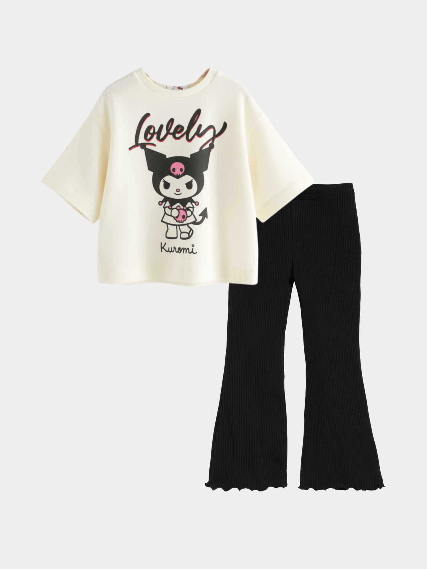 Kids Girls Kuromi T-Shirt & Flared Long Pants Set