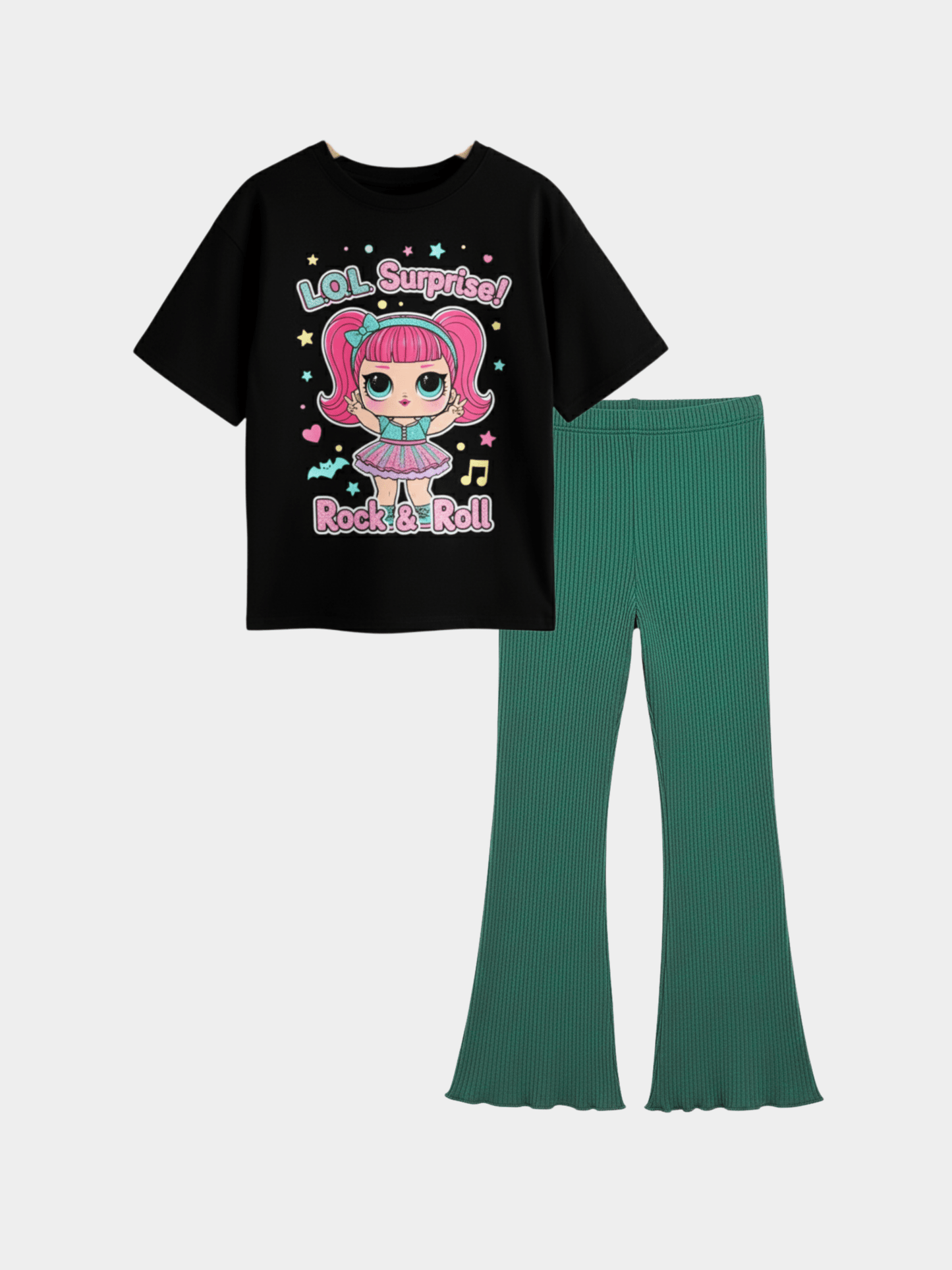 Kids Girls L.O.L. Surprise T-Shirt & Flared Long Pants Set