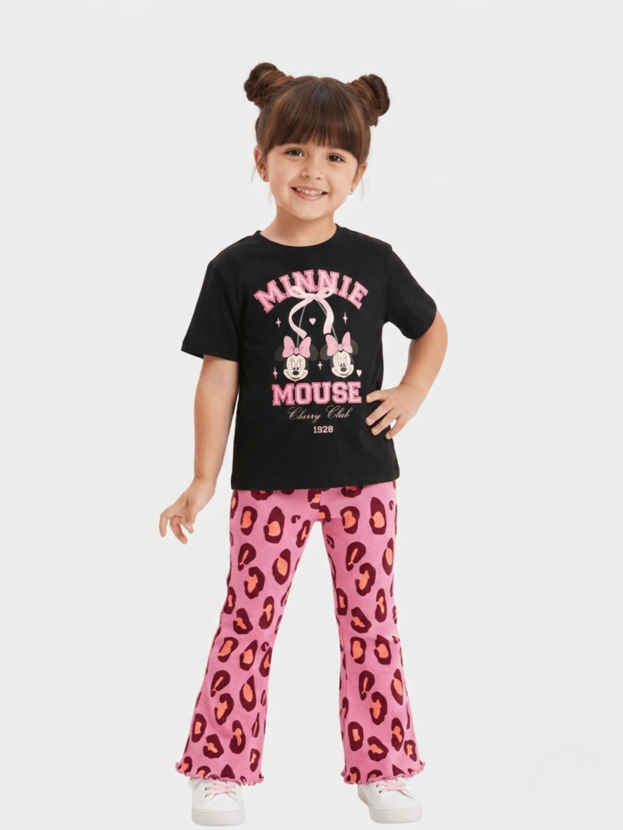 Kids Girls Minnie Mouse T-Shirt & Flared Pants Set