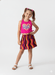 Kids Girls Pink Barbie Skirt Set