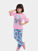 Kids Girls Stitch Printed T-shirt & Long Pants Set