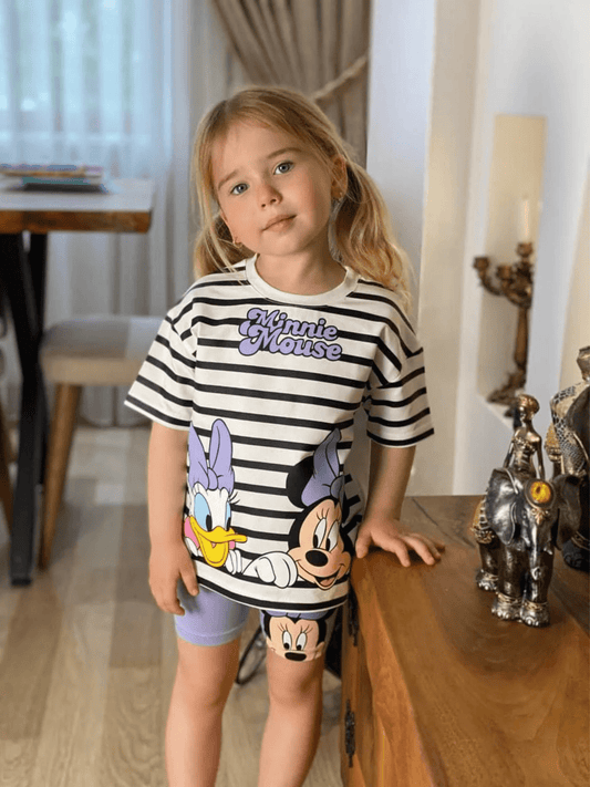 Kids Girls Stripe Printed Set