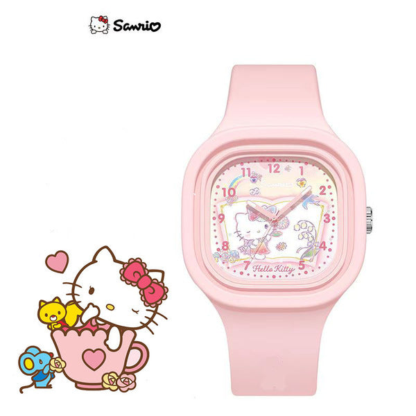 Kids Hello Kitty Square Silicone Watch - Pink - View 2