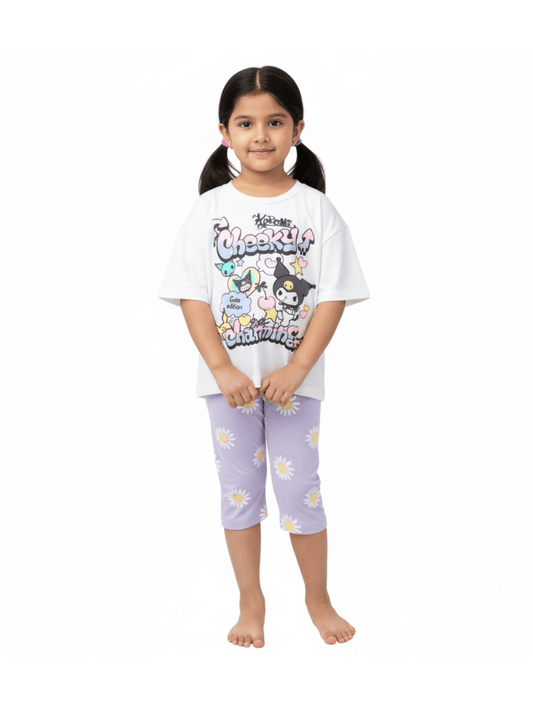 Kids Kuromi Cute Edition Stylish T-shirt Set (2yrs - 12yrs)
