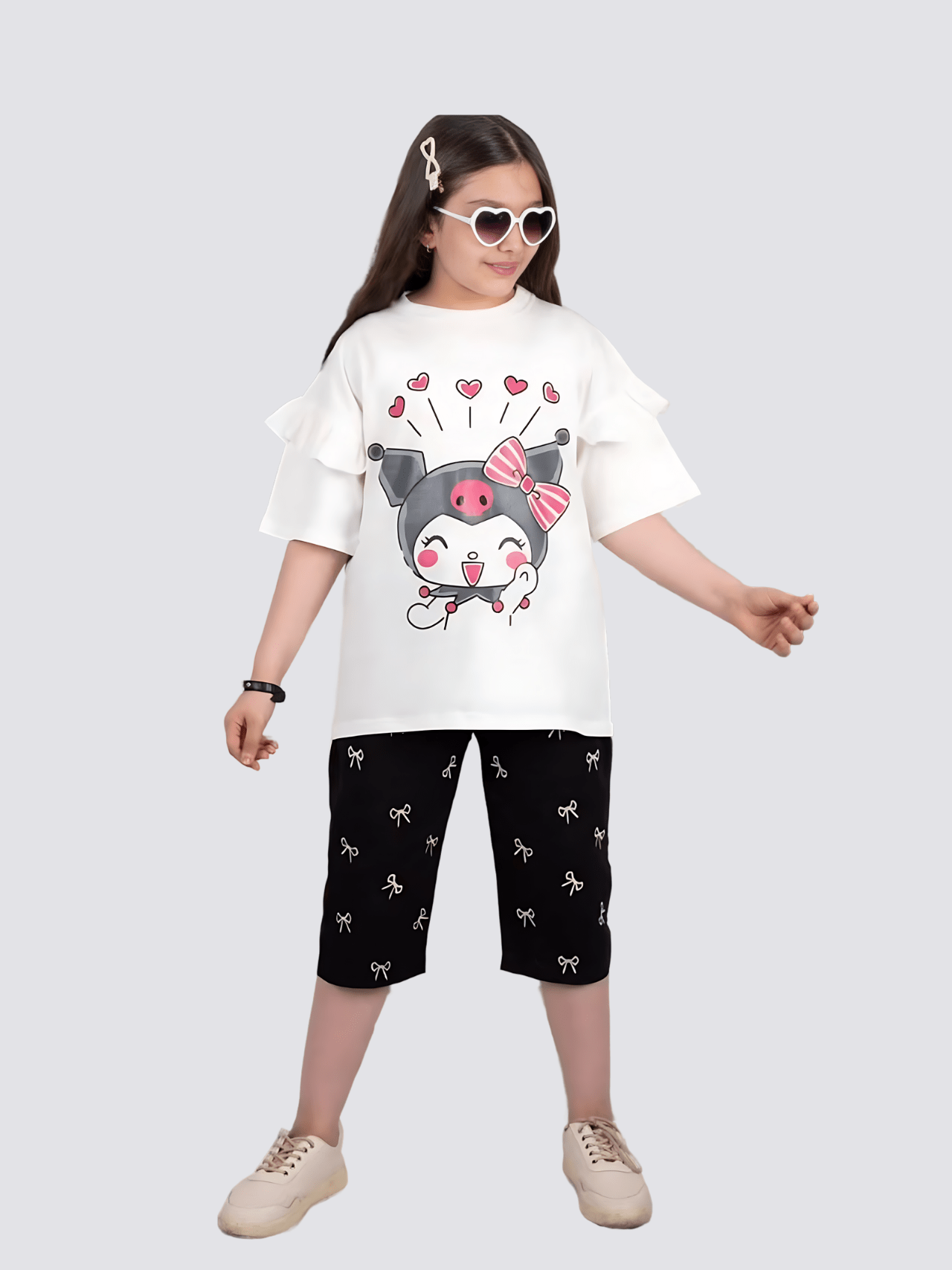 Kids Kuromi Love Stylish T-shirt Set (2yrs - 10yrs)