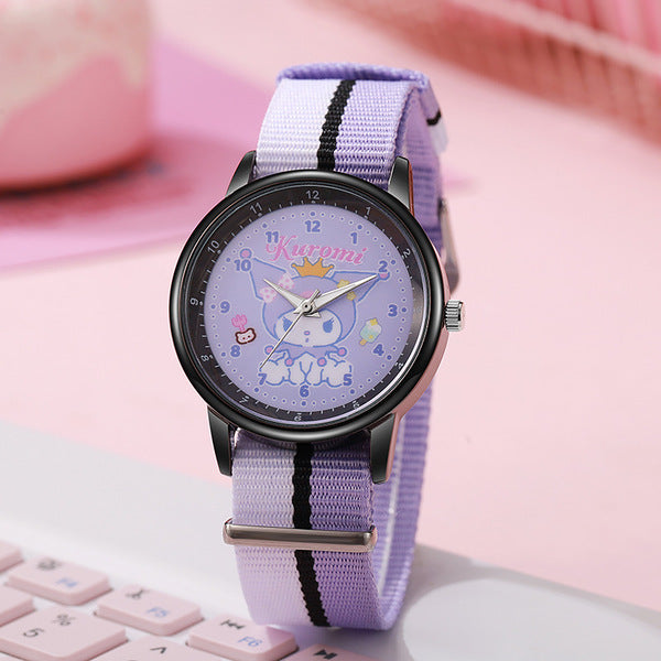 Kids Kuromi Nylon Strap Watch - Lavender