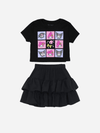 Kids Kuromi Printed T-shirt & Skirt Set (2yrs - 10yrs)