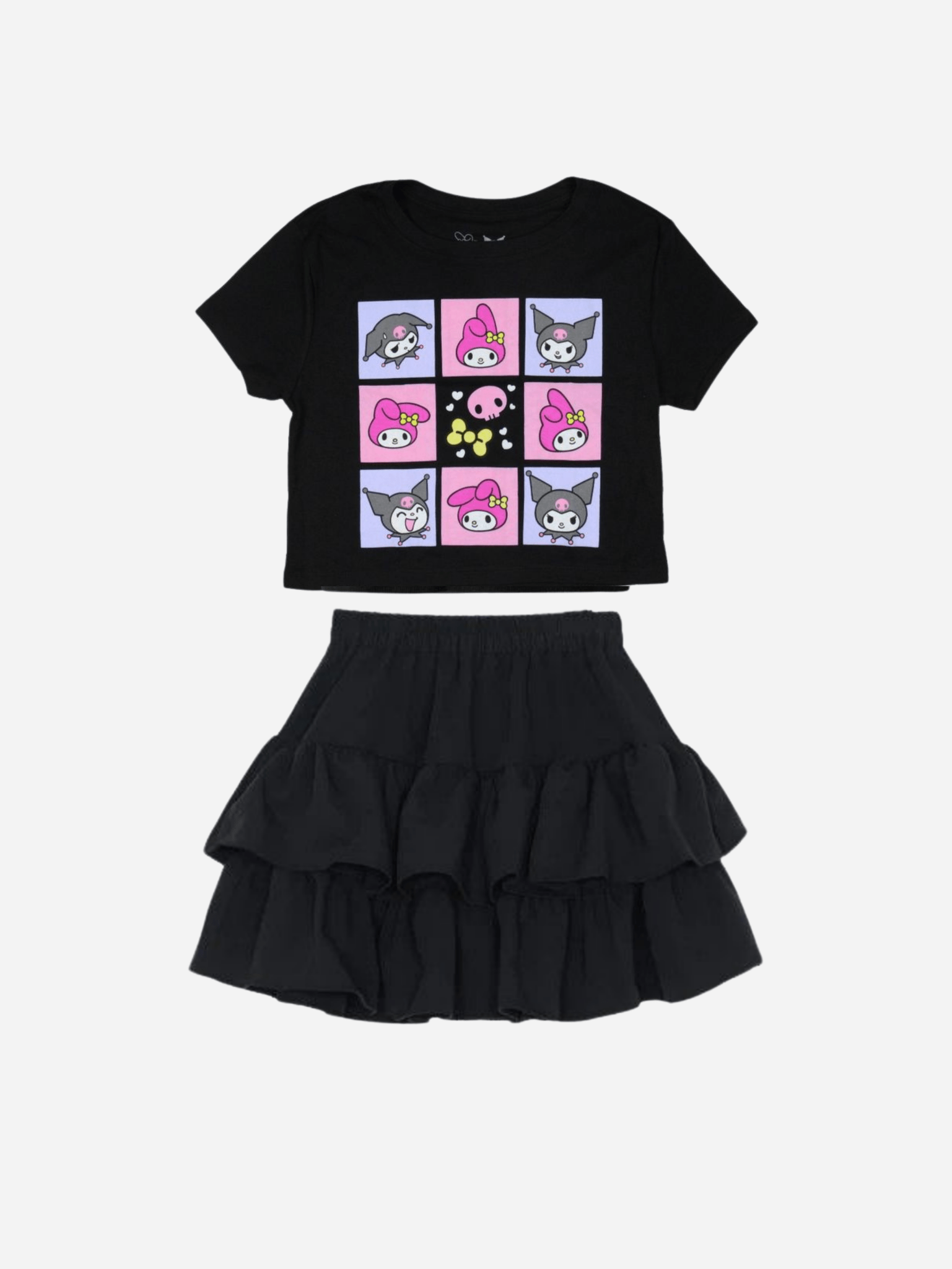 Kids Kuromi Printed T-shirt & Skirt Set (2yrs - 10yrs)