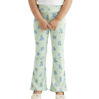 Kids Light Green Tree Printed Flared Pant (3yrs - 12yrs)