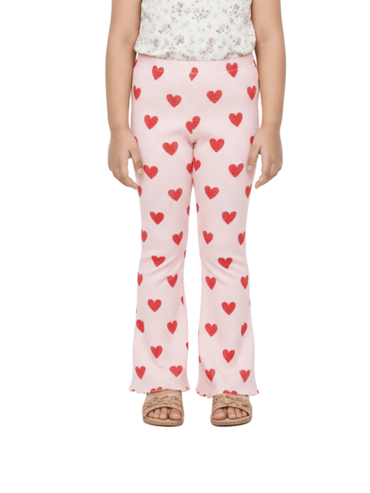 Kids Light Pink Love Printed Long Pant (3yrs - 12yrs)