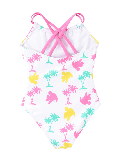Kids Minnie Mouse Print Swimsuit