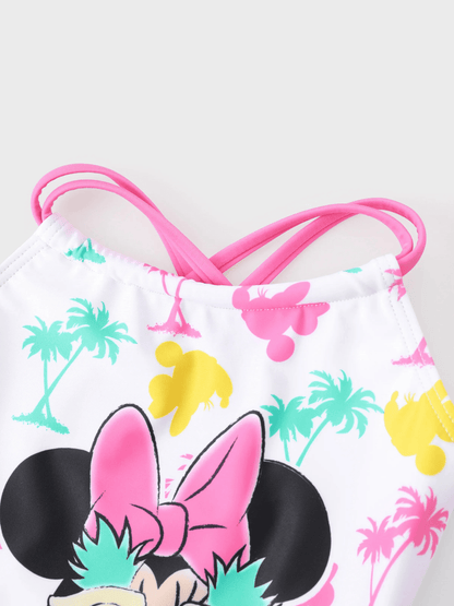 Kids Minnie Mouse Print Swimsuit