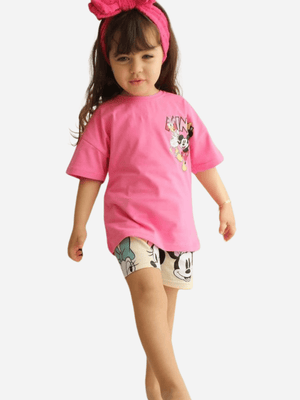 Kids Minnie Mouse Printed T-shirt & Pant Set (2yrs - 10yrs)