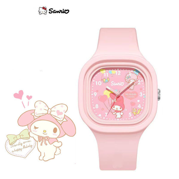 Kids My Melody Square Silicone Watch - Pink