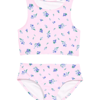 Kids Pink Flower Swimsuit