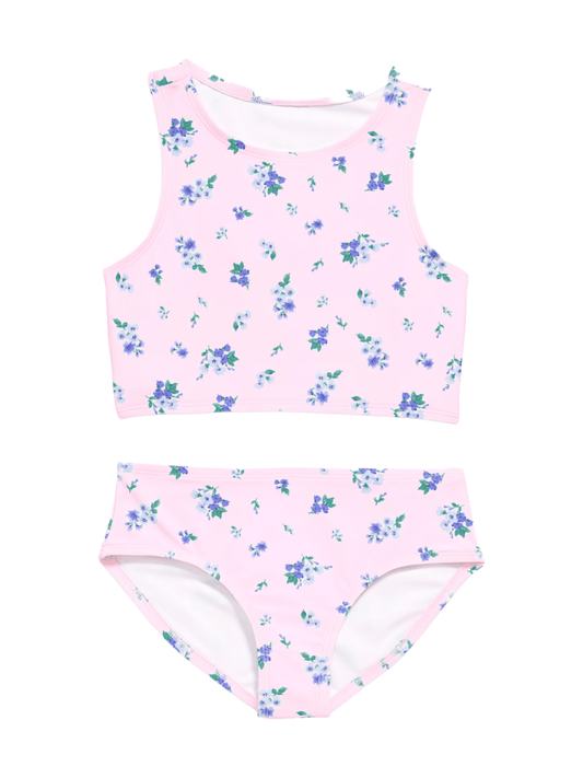 Kids Pink Flower Swimsuit