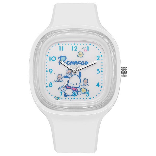 Kids Pochacco Square Silicone Watch - White