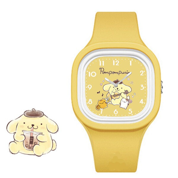 Kids Pompompurin Square Silicone Watch - Yellow - View 2